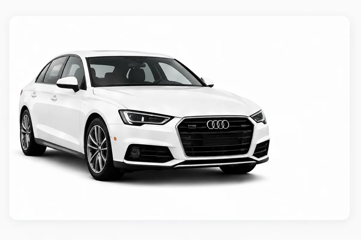 White rental vehicle